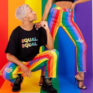 High Waist Rainbow Pride Pants